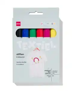 6er-Pack Textilmarker