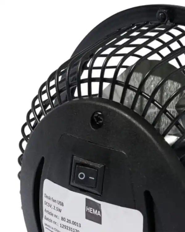 Bild 3 von Retro-Tischventilator, USB, schwarz, Ø 10 cm