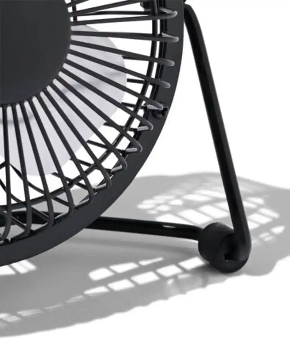 Bild 2 von Retro-Tischventilator, USB, schwarz, Ø 10 cm