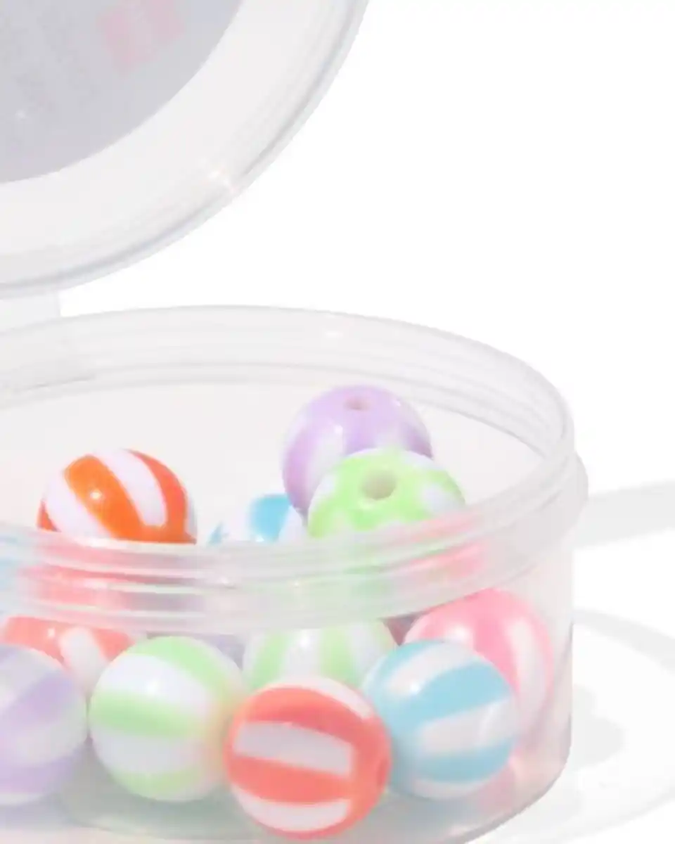 Bild 2 von Perlenmix Glas rund gestreift