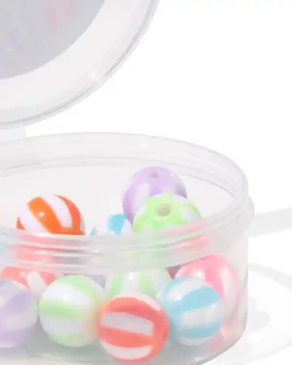 Bild 2 von Perlenmix Glas rund gestreift