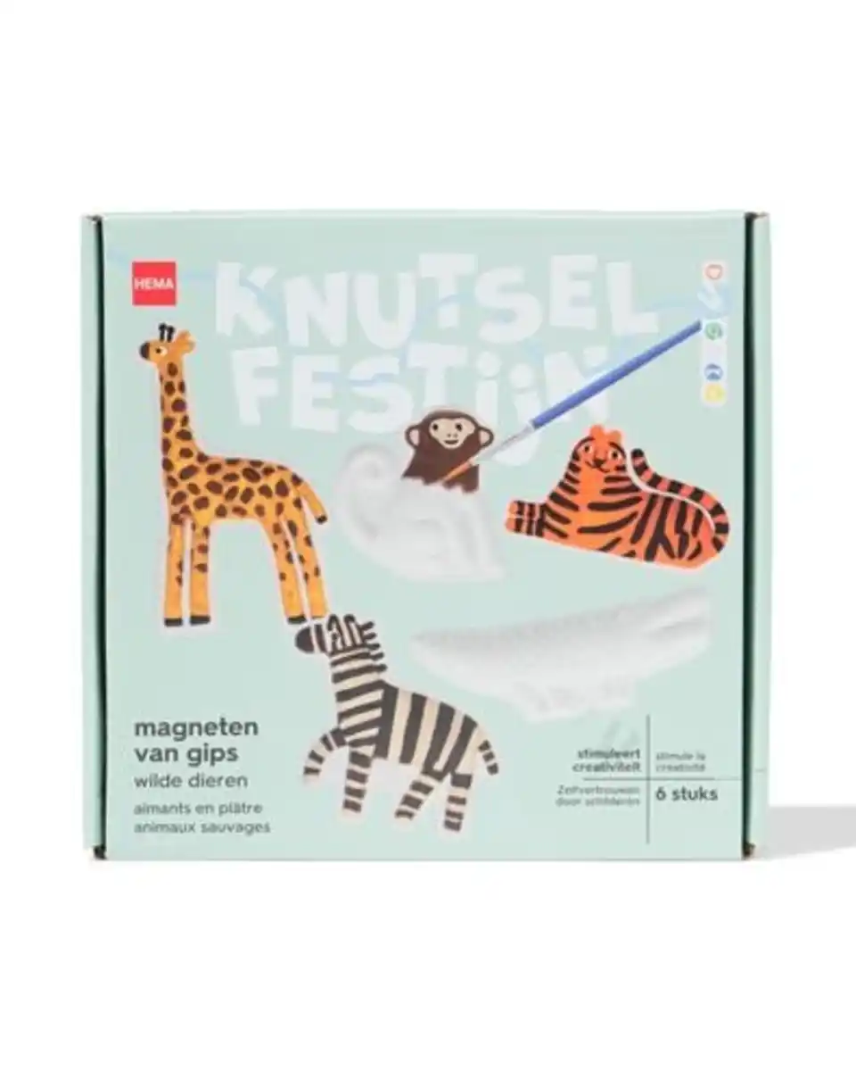 Bild 1 von Gips-Magnetset wilde Tiere, 6-teilig