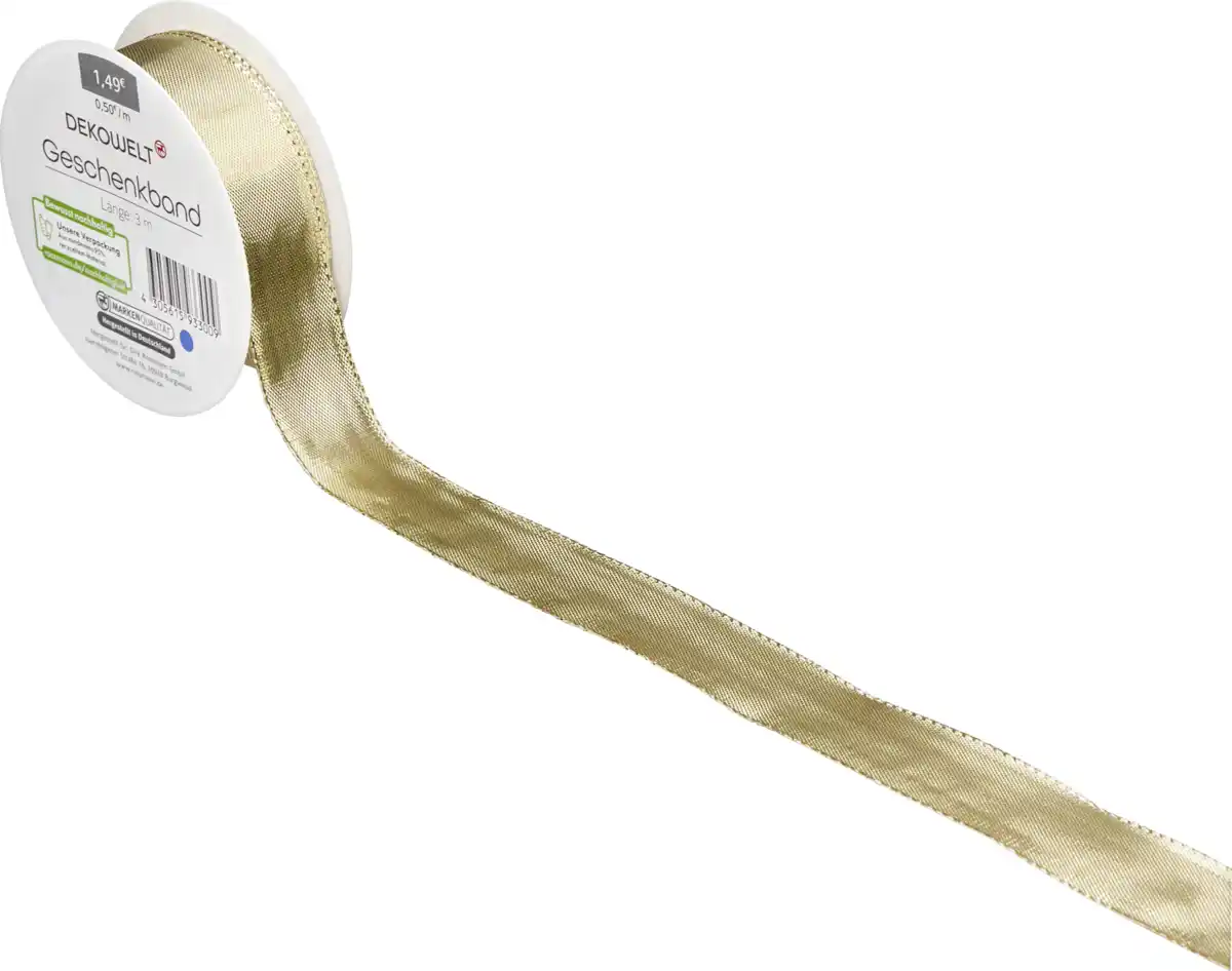 Bild 2 von IDEENWELT Geschenkband Hochglanz gold, 3 m