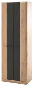 Schuhschrank in Grau/Eichefarben, Grau, Eichefarben
