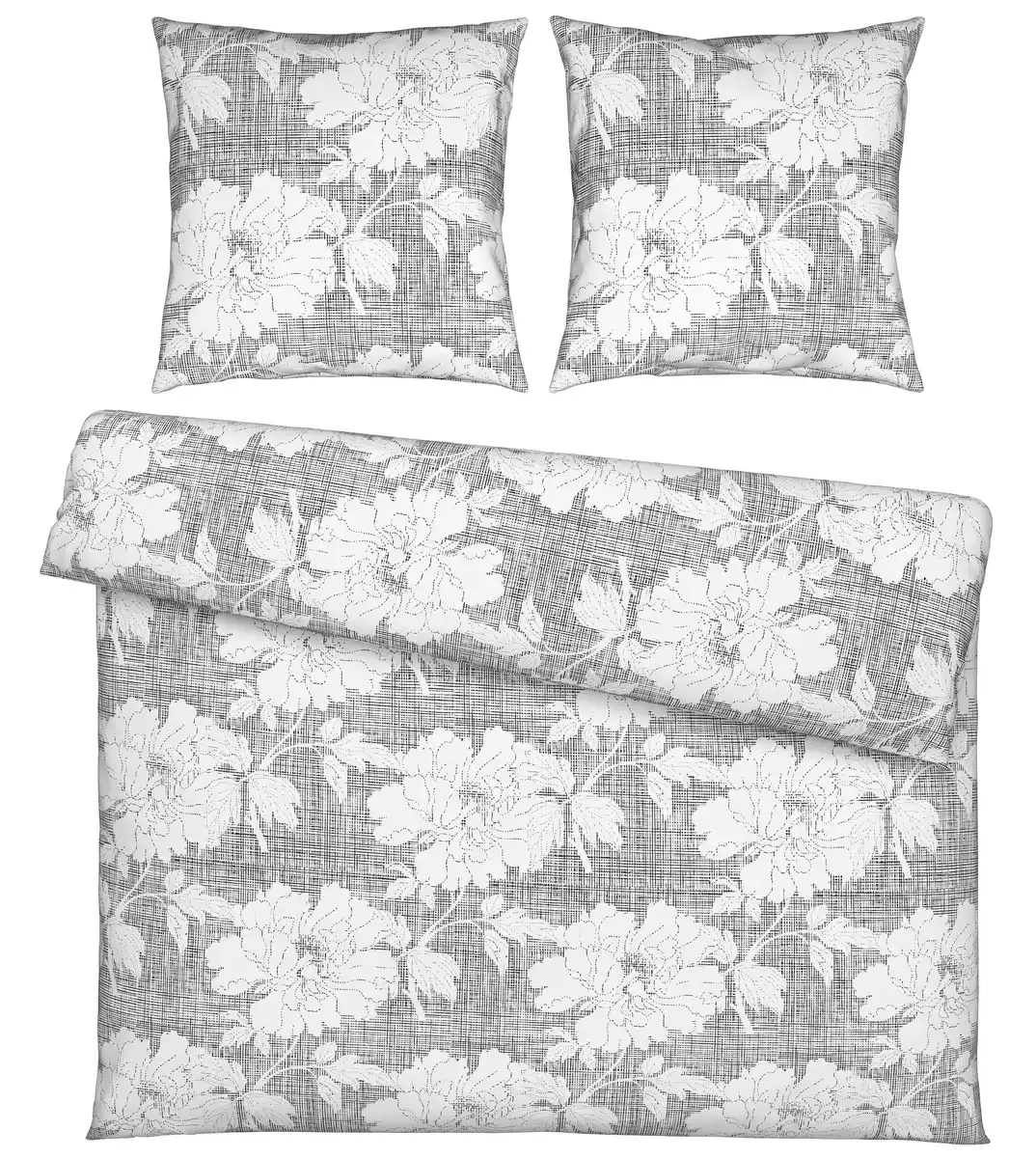 Bild 1 von Bettwäsche Gundi XXL Weiß/Schwarz ca. 200x200cm, Schwarz, Weiß