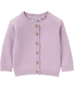 Strickjacke mit Wellenkanten, lila