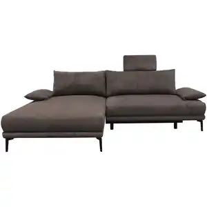 Mid.you Ecksofa, Graubraun, Textil, Ottomane links, L-Form, 260x192 cm, Made in EU, Liegefunktion, Wohnzimmer, Sofas & Couches, Wohnlandschaften, Ecksofas