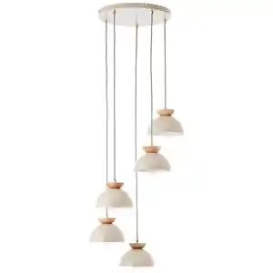Brilliant Hängeleuchte Nalam, Natur, Beige, Holz, Metall, 45x150 cm, RoHS, Fsc, Reach, Europäischer Sicherheitsstandard, CE, höhenverstellbar, Lampen & Leuchten, Leuchtenserien