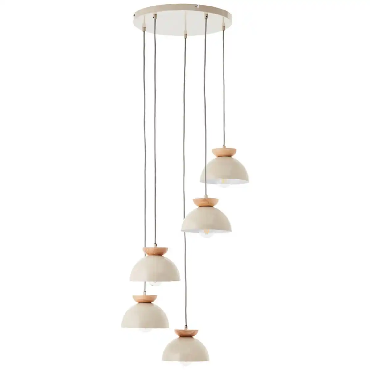 Bild 1 von Brilliant Hängeleuchte Nalam, Natur, Beige, Holz, Metall, 45x150 cm, RoHS, Fsc, Reach, Europäischer Sicherheitsstandard, CE, höhenverstellbar, Lampen & Leuchten, Leuchtenserien