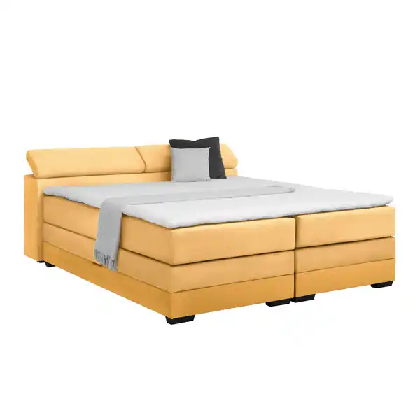 Bild 1 von Boxspringbett Sevilla Senfgelb ca. 160x200cm, Senfgelb