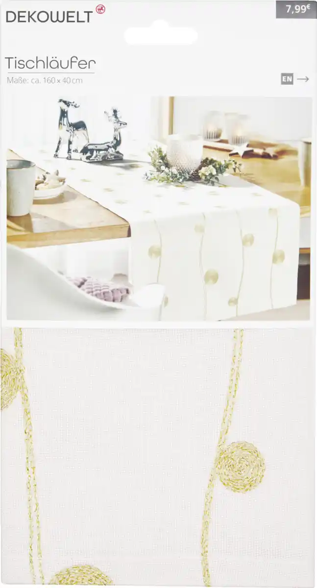 Bild 2 von IDEENWELT Tischläufer Kugelkette silber/gold
