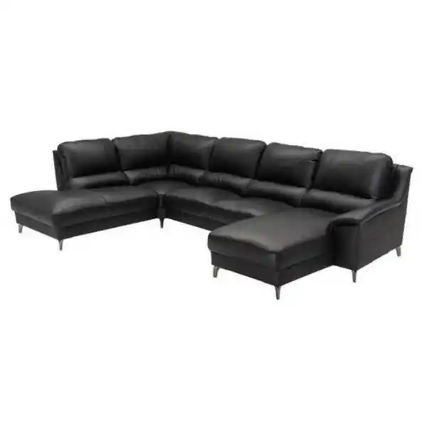 Bild 1 von Livetastic Sofa, Schwarz, Leder, Echtleder, Uni, 5-7-Sitzer, 326x212 cm, Made in Europe, erweiterbar, Fußauswahl, Lederauswahl, Stoffauswahl, planbar, seitenverkehrt erhältlich, Hocker Rücken echt