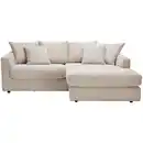 Bild 1 von home24 Ecksofa, Natur, Textil, 3-Sitzer, Füllung: Polyester, Ottomane rechts, seitenverkehrt montierbar, L-Form, 235x175 cm, Stoffauswahl, Rücken echt, Wohnzimmer, Sofas & Couches, Wohnlandschaften
