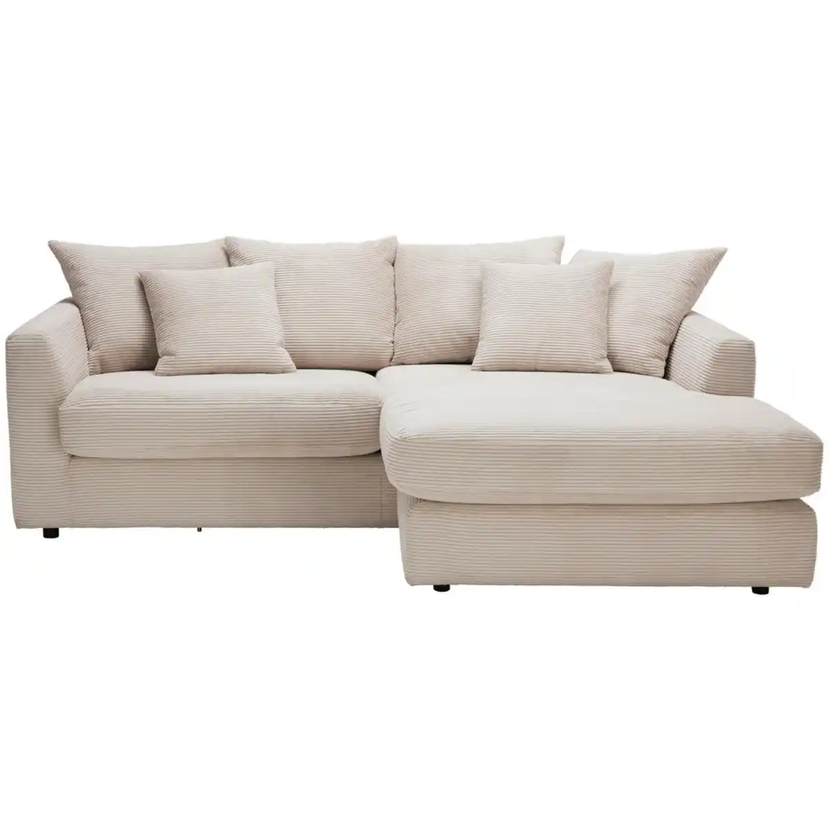 Bild 1 von home24 Ecksofa, Natur, Textil, 3-Sitzer, Füllung: Polyester, Ottomane rechts, seitenverkehrt montierbar, L-Form, 235x175 cm, Stoffauswahl, Rücken echt, Wohnzimmer, Sofas & Couches, Wohnlandschaften
