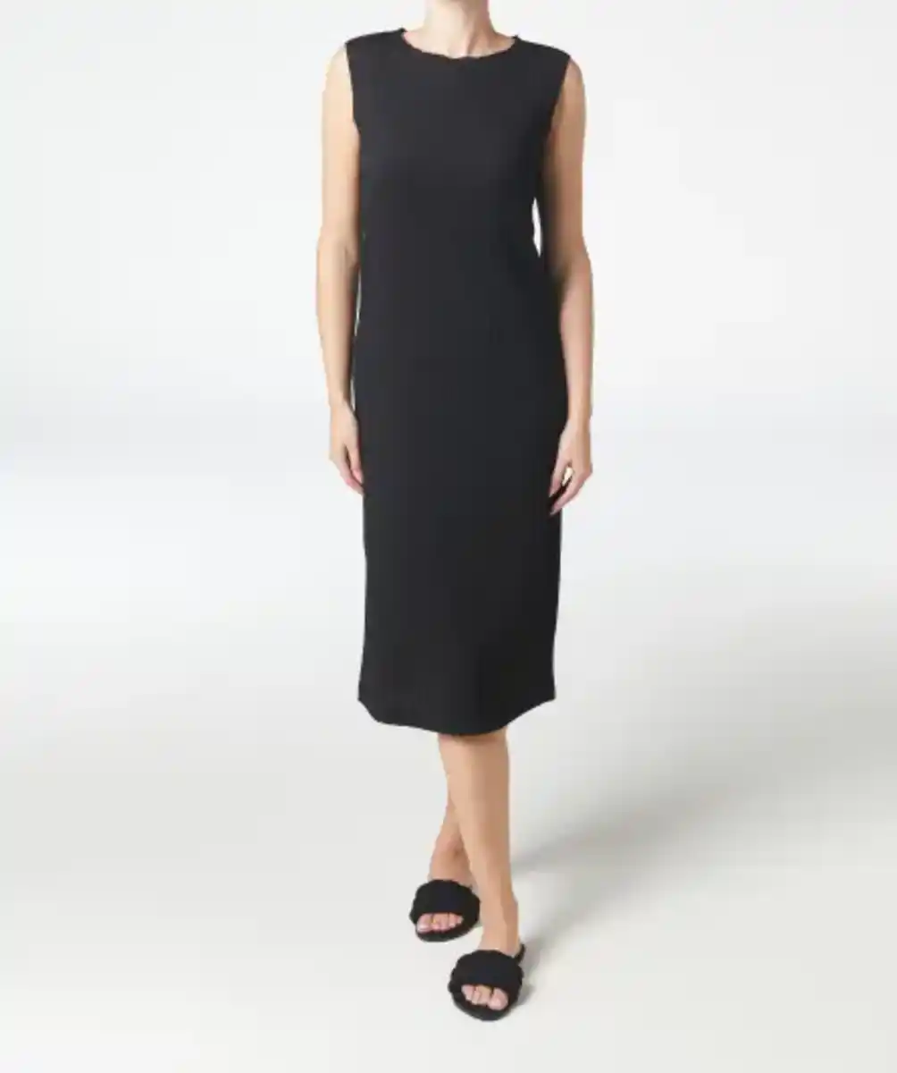 Bild 1 von Strukturiertes Midikleid, schwarz