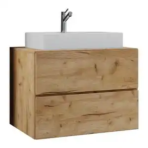Mid.you Waschtischkombi VCM Lendas, Honigeiche, Holzwerkstoff, 2 Schubladen, 80 cm, hängend, Badezimmer, Waschbecken & Armaturen, Waschtische