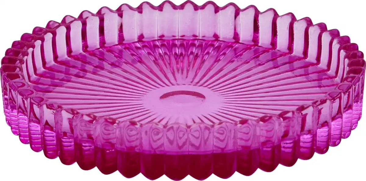 Bild 1 von RUBIN LICHT Kerzenuntersetzer glas geriffelt transpa