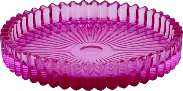 Bild 1 von RUBIN LICHT Kerzenuntersetzer glas geriffelt transpa