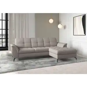 Sit & More Ecksofa Zora E, Taupe, Textil, 4,5-Sitzer, Ottomane rechts, L-Form, 262x164 cm, Goldenes M, Oeko-Tex® Standard 100, Made in Europe, DGM-Klimapakt, Rücken echt, Armteil links, rechts, Woh