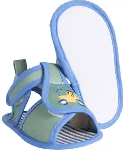 Sandalen mit Stickerei, blau