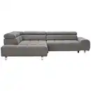 Bild 1 von Hom`in Ecksofa, Dunkelgrau, Textil, 4-Sitzer, L-Form, Ottomane links, 295x201 cm, Stoffauswahl, seitenverkehrt erhältlich, Rücken echt, Wohnzimmer, Sofas & Couches, Wohnlandschaften, Ecksofas