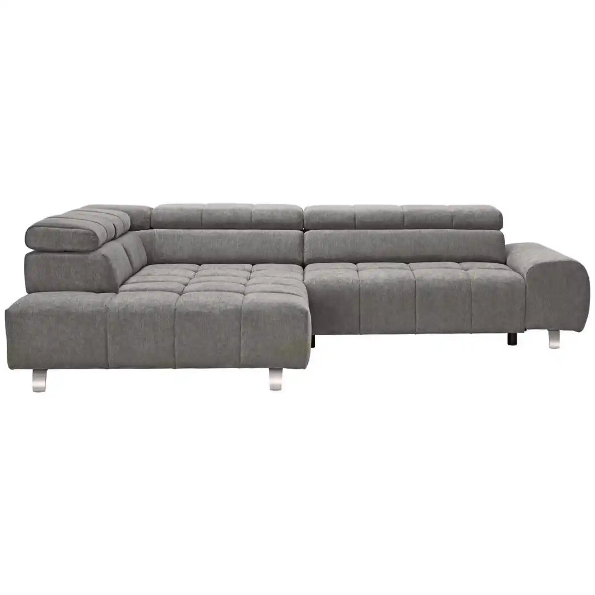 Bild 1 von Hom`in Ecksofa, Dunkelgrau, Textil, 4-Sitzer, L-Form, Ottomane links, 295x201 cm, Stoffauswahl, seitenverkehrt erhältlich, Rücken echt, Wohnzimmer, Sofas & Couches, Wohnlandschaften, Ecksofas