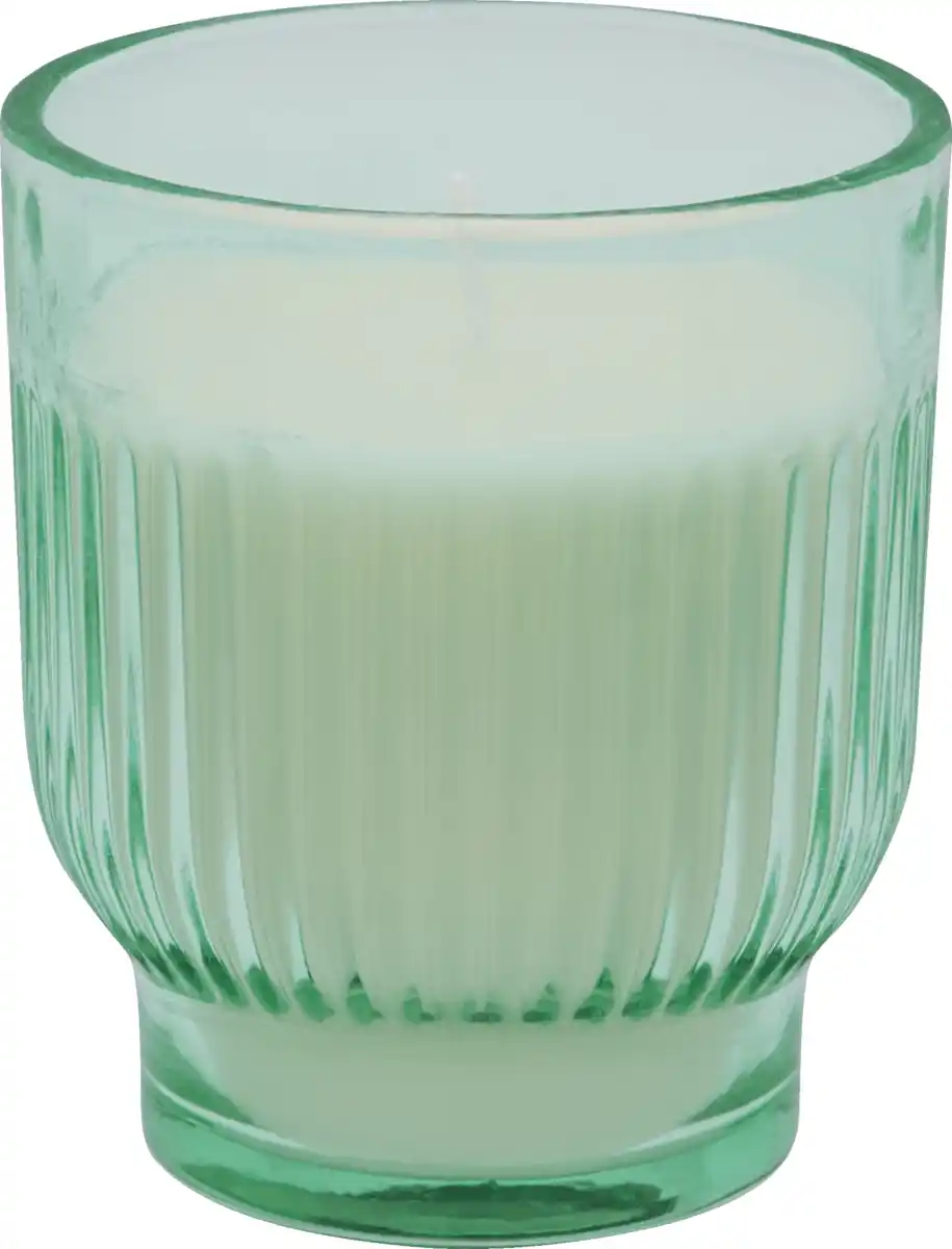 Bild 1 von RUBIN LICHT 1-Docht Rillenduftglas mit Fuß mint