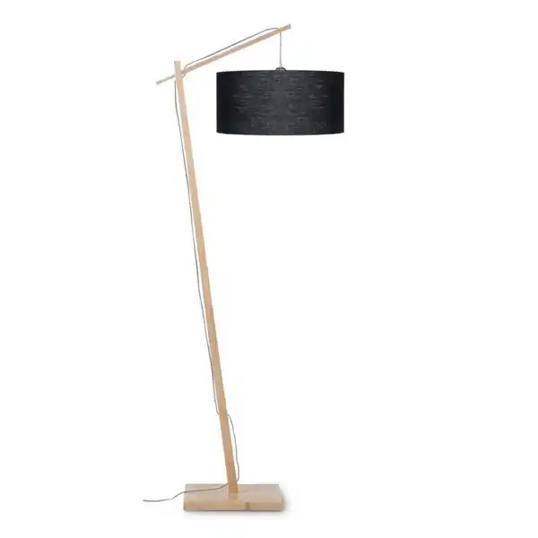 Bild 1 von Good & Mojo Stehleuchte Andes, Natur, Schwarz, Holz, Textil, Bambus, 176 cm, Fußschalter, Lampen & Leuchten, Innenbeleuchtung, Stehlampen, Stehlampen