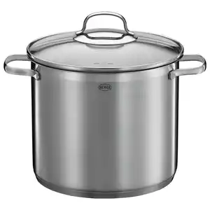 Rösle Kochtopf Elegance, Silber, Metall, 8,0 L, 25.5x28x33 cm, Messskala, backofengeeignet, geschmacksneutral,backofengeeignet, Kochen, Töpfe, Kochtöpfe