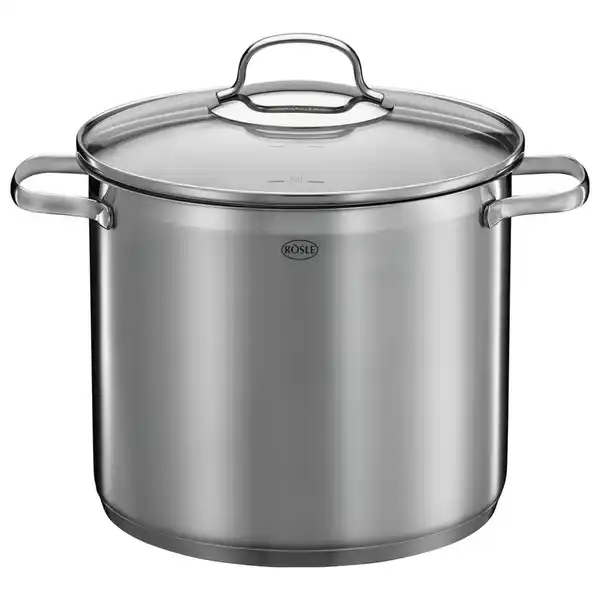 Bild 1 von Rösle Kochtopf Elegance, Silber, Metall, 8,0 L, 25.5x28x33 cm, Messskala, backofengeeignet, geschmacksneutral,backofengeeignet, Kochen, Töpfe, Kochtöpfe