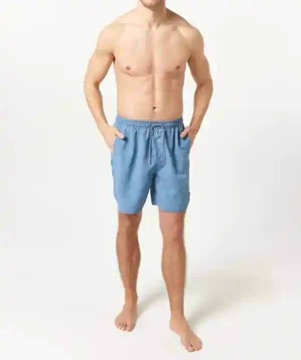Bild 1 von Badeshorts mit Waschungseffekten, blau