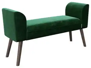 PLAYBOY Hockerbank Tiffany Samt Grün H: 54,50 cm, Grün