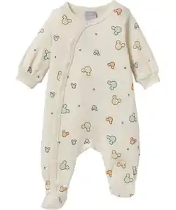 Mickey Mouse Strampler, weiß bedruckt