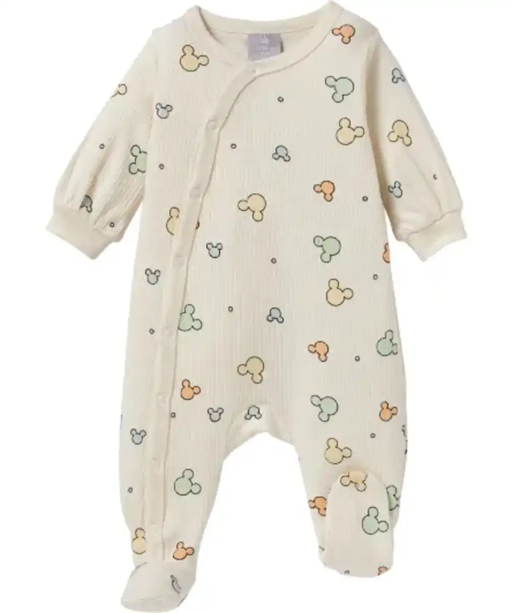 Bild 1 von Mickey Mouse Strampler, weiß bedruckt