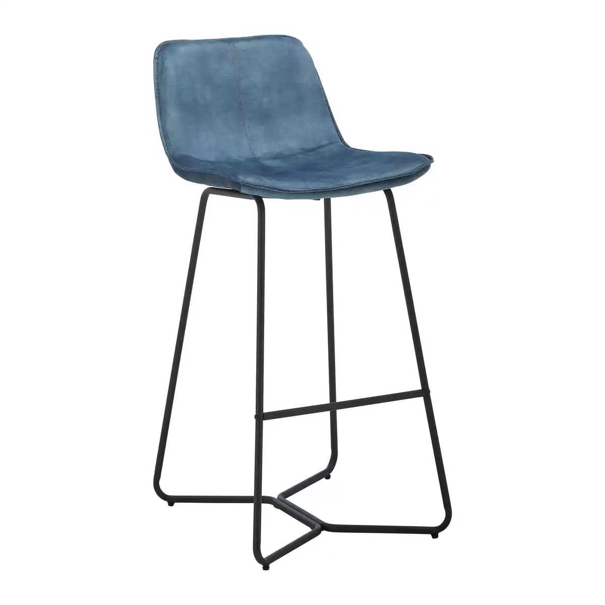 Bild 1 von Barhocker Nery Blau Samt Gepolstert, Blau