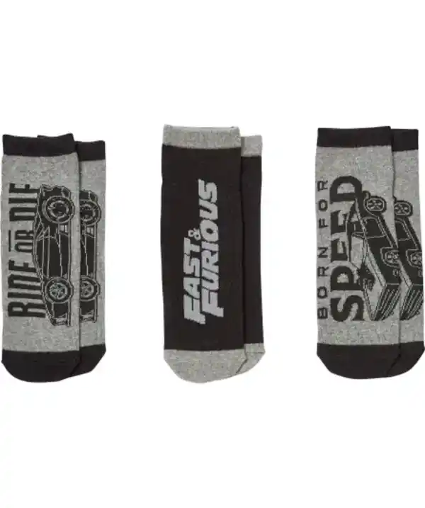 Bild 1 von Fast & Furious Lizenz Sneakersocken, grau
