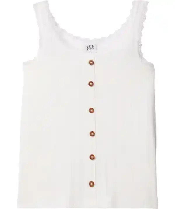 Bild 1 von Tanktop mit Spitzendetails, weiß