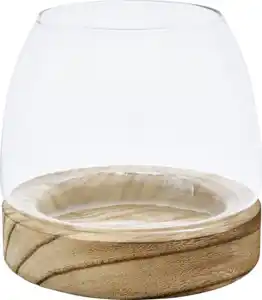 RUBIN LICHT Glaswindlicht Holz klein