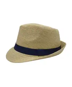 Strohhut Fedora, schwarz