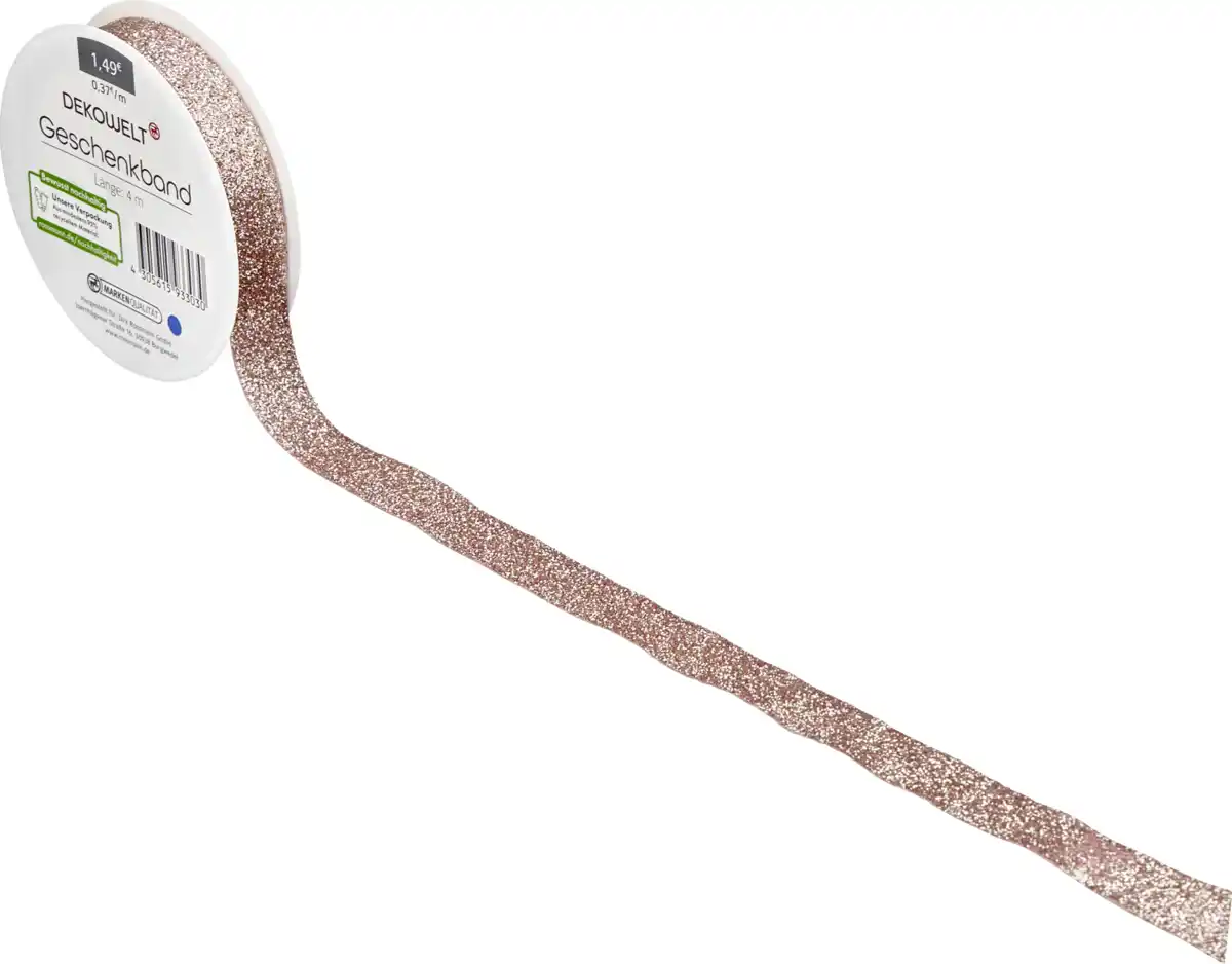 Bild 2 von IDEENWELT Geschenkband Glitzer rosa, 4 m