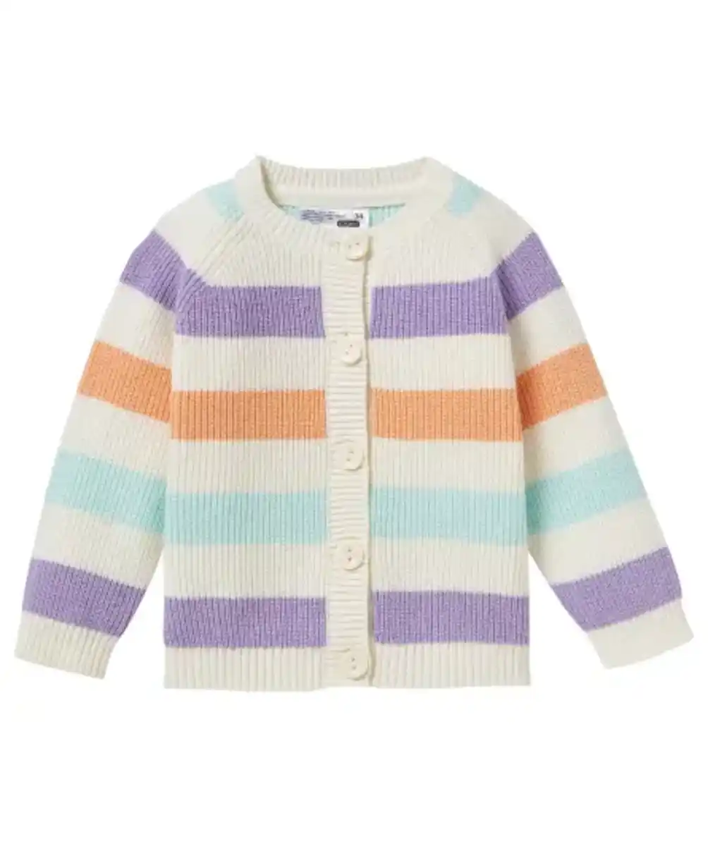 Bild 1 von Gestreifte Strickjacke, offwhite