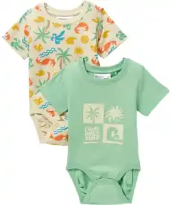 Newborn Bodys mit Sommermotiven, hellgrün