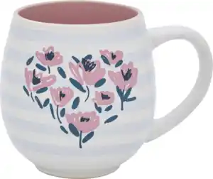 IDEENWELT BAUCHIGE BECHER Blumen/ Streifen 450 ml