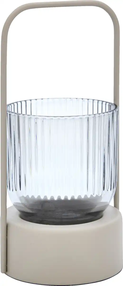 Bild 1 von RUBIN LICHT Teelichtglas in Metalhalter grau