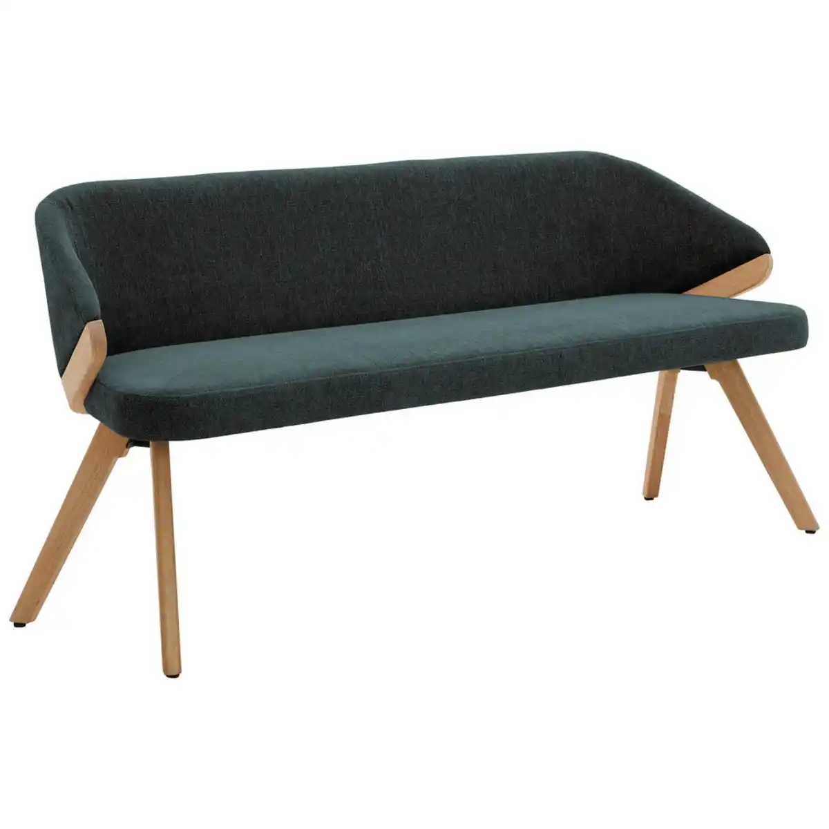 Bild 1 von Linea Natura Sitzbank Lissoni, Grün, Holz, Textil, Eiche, massiv, 3-Sitzer, 211x83x59 cm, Stoffauswahl, mit Rückenlehne, in verschiedenen Größen erhältlich, Esszimmer, Bänke, Sitzbänke