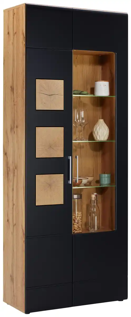 Bild 1 von Vitrine in Schwarz/Eichefarben, Schwarz, Eichefarben