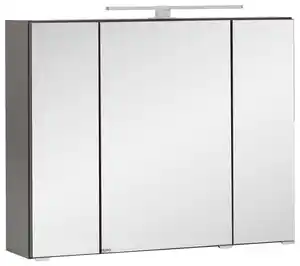 Spiegelschrank Kopenhagen mit LED 3-türig ca.80x64cm Graphit, Graphitfarben