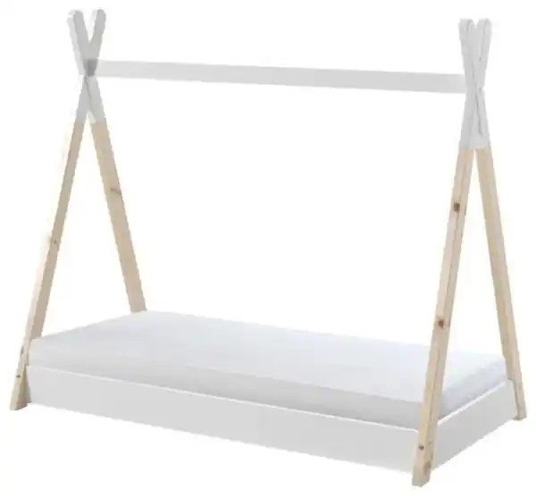 Bild 1 von HAUSBETT Tipi 70x140 cm Weiß, Weiß, Kieferfarben