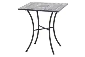 Gartentisch Mosaik ca. 64x71 cm Schwarz, Schwarz