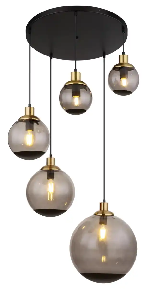 Bild 1 von Hängeleuchte Potter Schwarz max. 40 Watt, Schwarz, Messingfarben